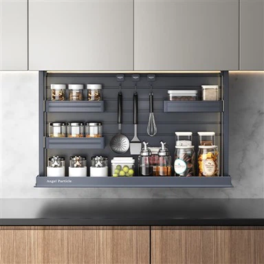 Kabinet Lif Pintar Dapur Perkakasan Ketinggian Boleh Laras Elektrik